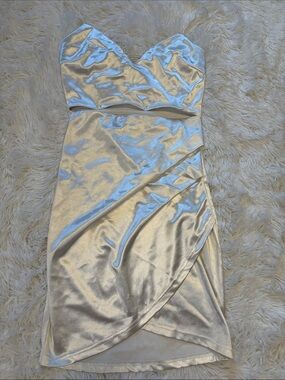 White Satin Wrap Mini Dress